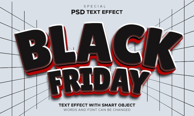 Black friday text effect smart object mockup