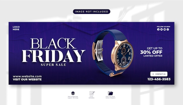 PSD black friday watch banner new black friday design black friday template