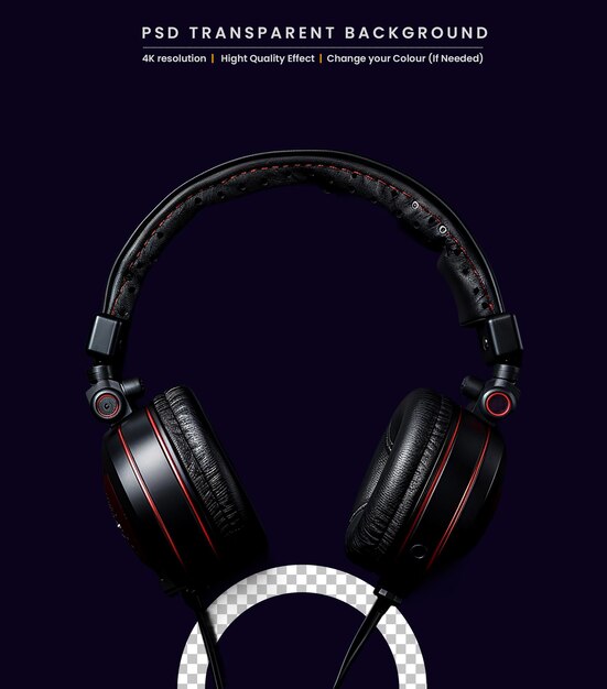 Black Full Size headphones on black background