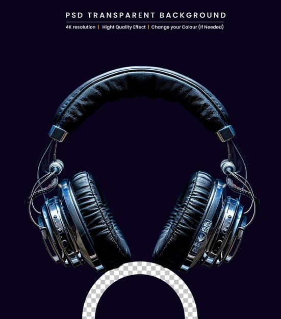 Black Full Size headphones on black background