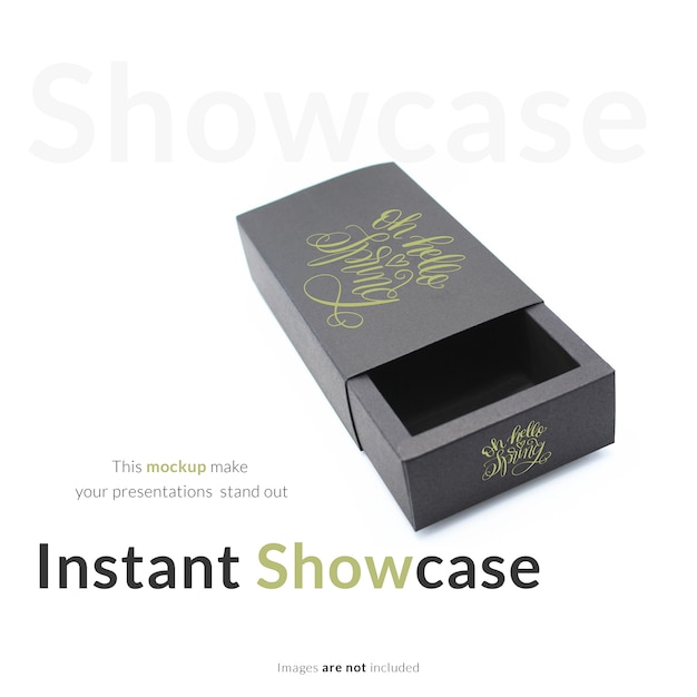 Black gift box mock up