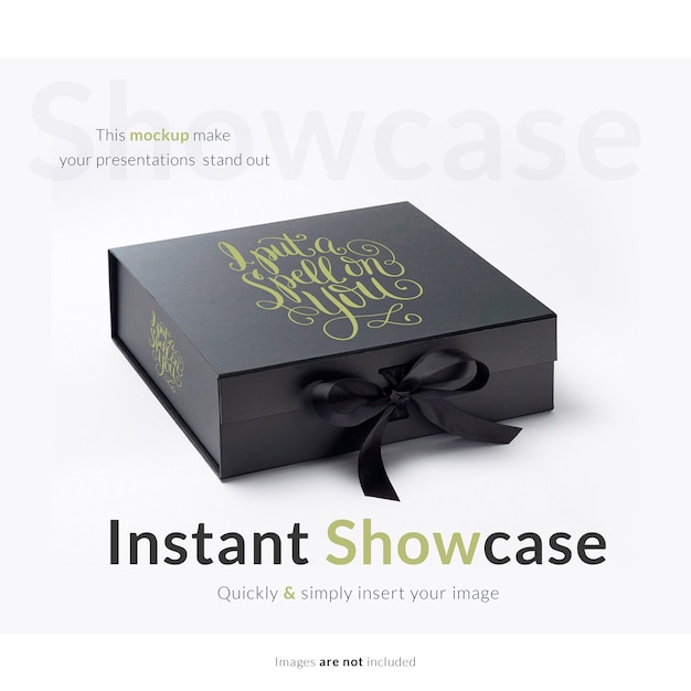 Black gift box mock up