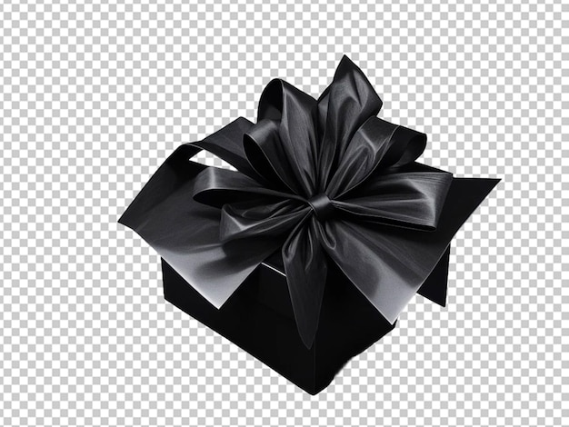 black gift box on transparent background