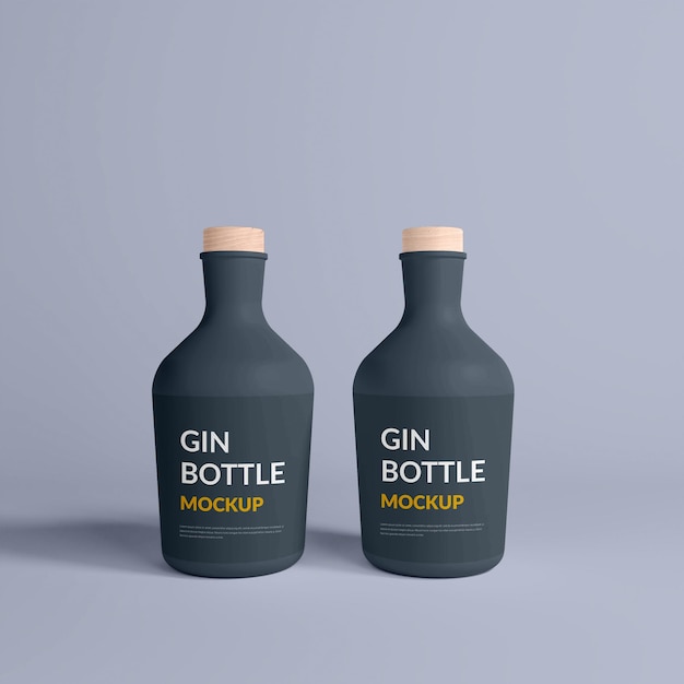 Black Gin bottle mockup premium Psd