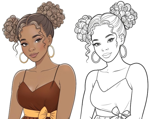 Black Girl Coloring Page Fashion Black Girl