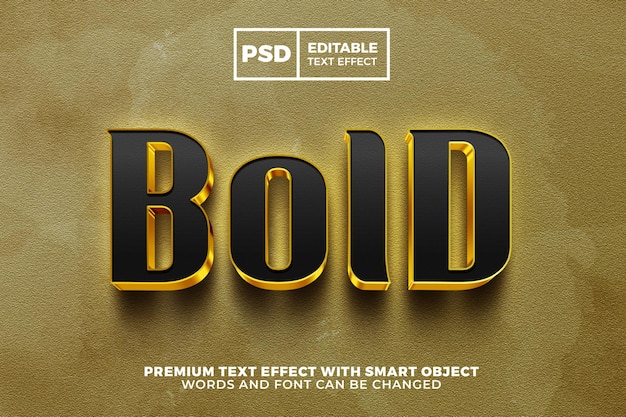 Black gold bold luxury 3d editable text effect