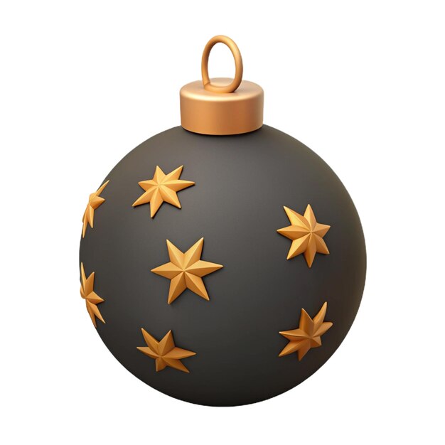 PSD a black and gold christmas ornament with gold stars on it