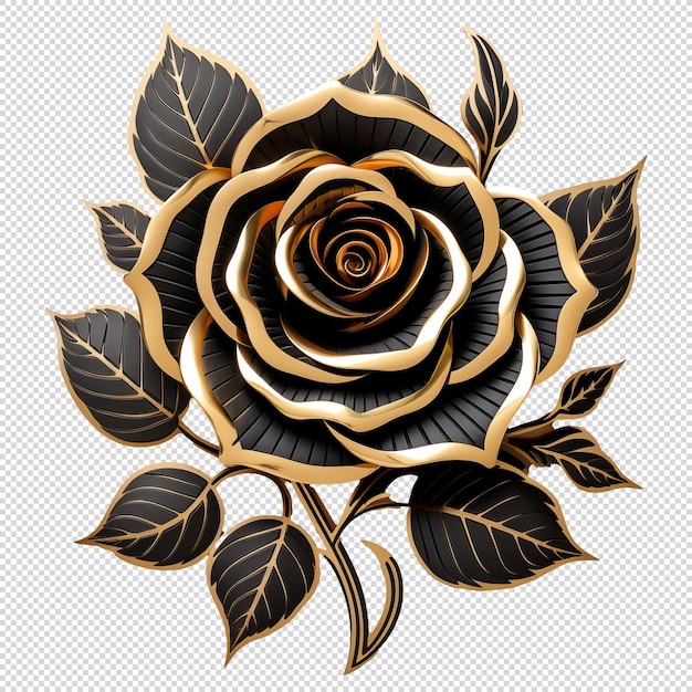 PSD black and gold flowers vector