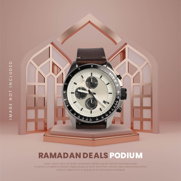 Black Gold Ramadan Sale Podium Template