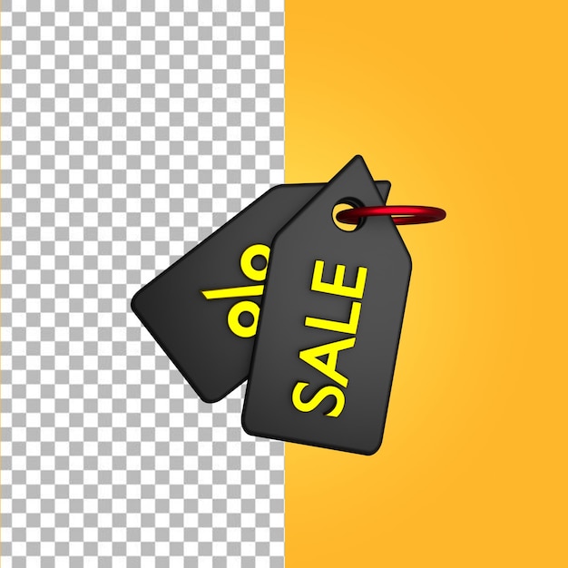 Black and gold Sale Icon 3D