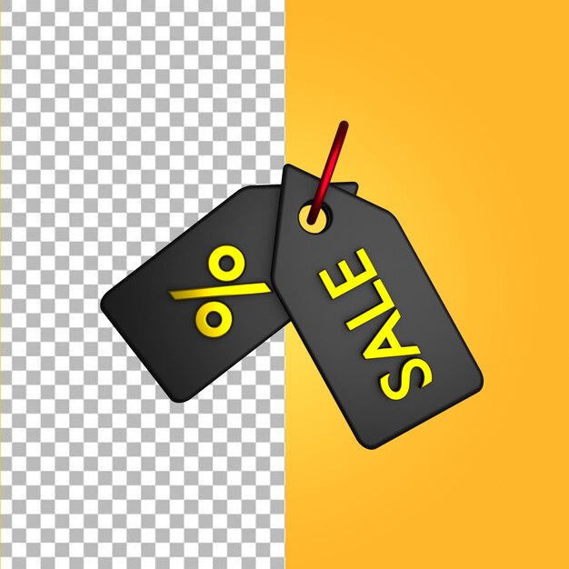 Black and gold Sale Icon 3D