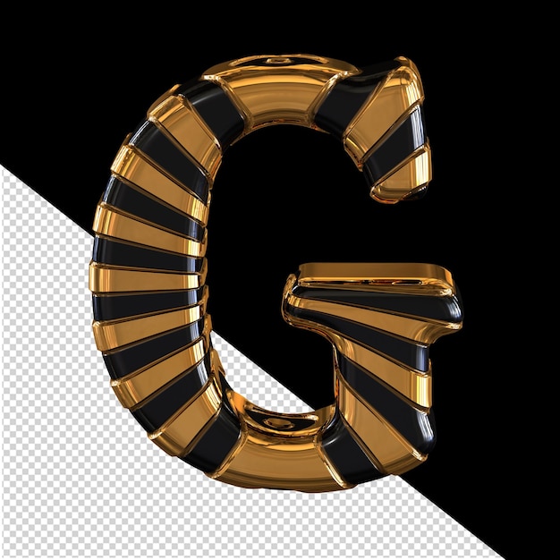 Black and gold symbol letter g