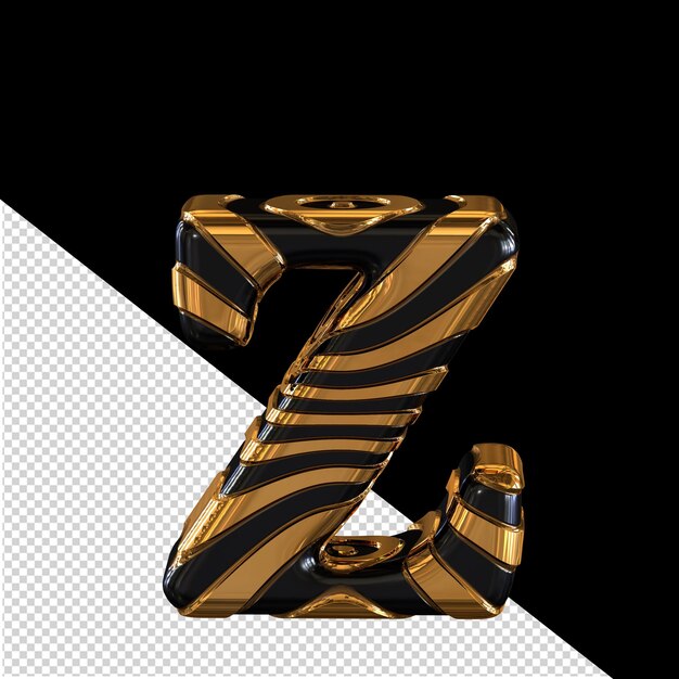 Black and gold symbol letter z