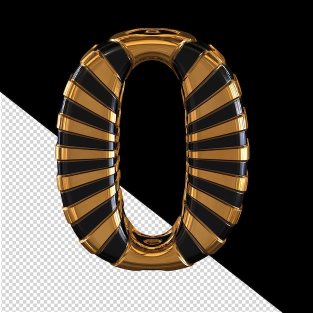 Black and gold symbol number 0