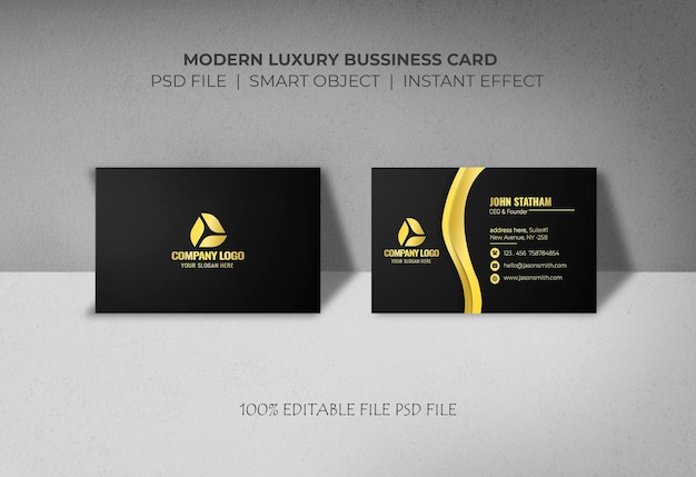 PSD black amp golden business card tamplate