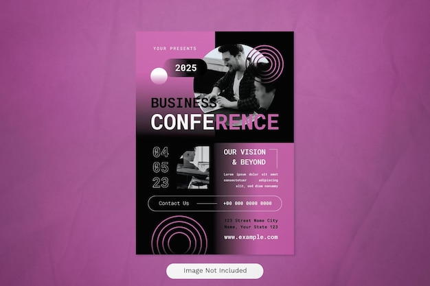 Black Gradient Business Conference Flyer