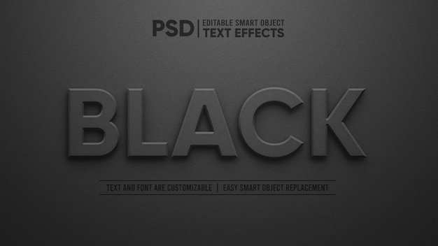 Black Granite Marble 3D Editable Text Effect