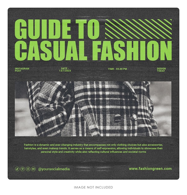 Black green casual fashion social media post banner template