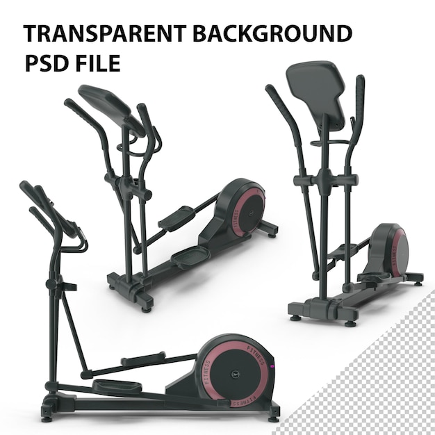 PSD black gym elliptical bike png