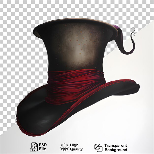 PSD black hat with red band illustration design