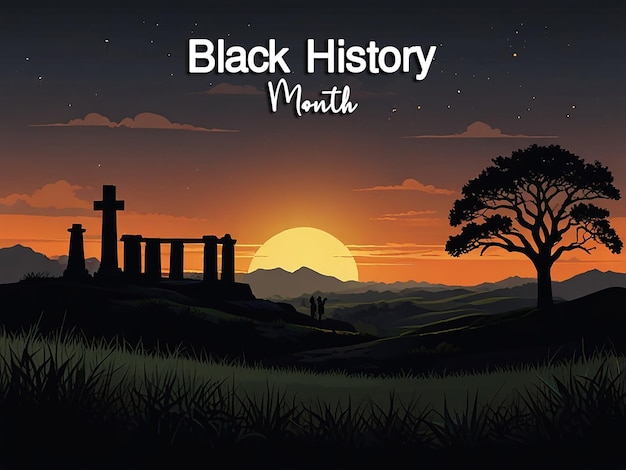 PSD black history month background with editable file