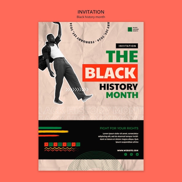 PSD black history month celebration  invitation