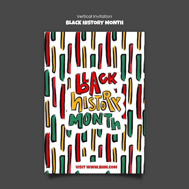 PSD black history month invitation template design