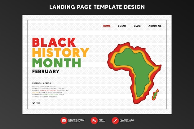 Black history month landing page template