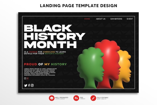 Black history month landing page template