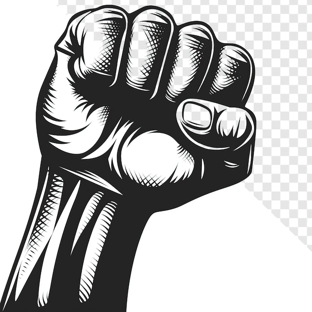 PSD black history month raised fist logo on transparent background