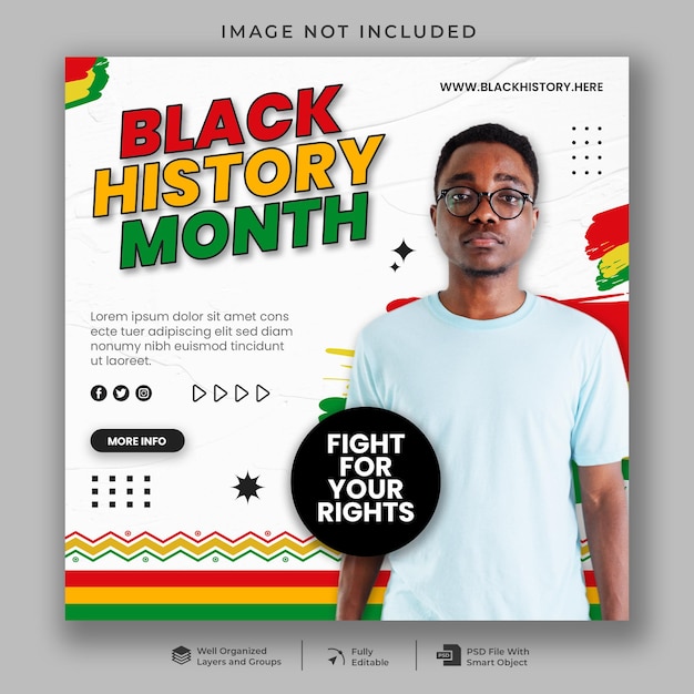 Black history month social media banner template