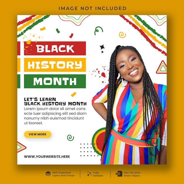 Black history month social media banner template