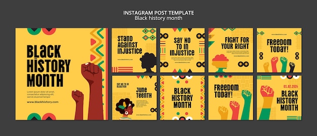 PSD black history month template design