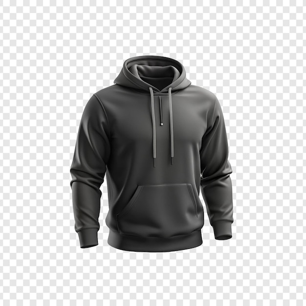 black hooded jacket with hoodie on a white background