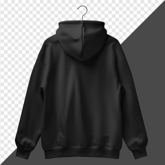 Black Hoodie Font View Isolated On Transp0arent Background