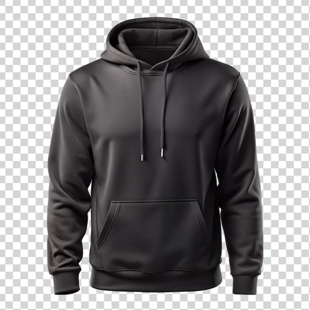 A black hoodie Isolated on transparent background