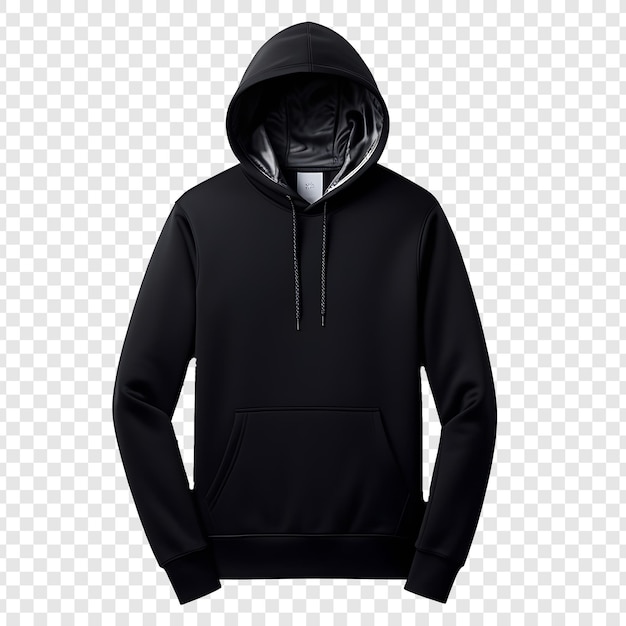 PSD a black hoodie with a hood that sayshoodon it