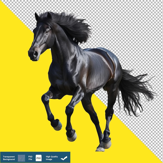 Black Horse Elevation View Perfect Exuberant Symbol transparent background PNG PSD