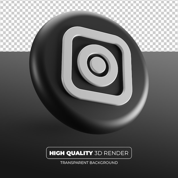 Black Instagram logo 3d render isolated