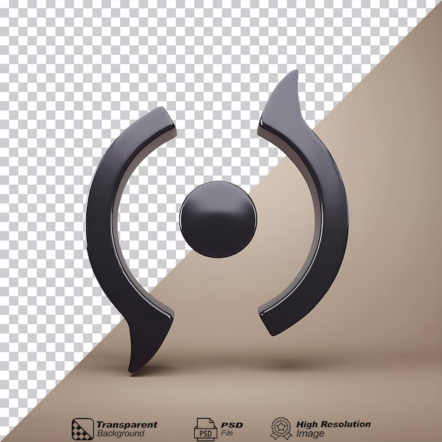 PSD black inverted commas with quotation box icon isolated on transparent background