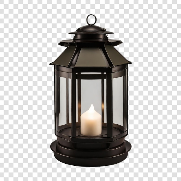 Black lantern isolated transparent background