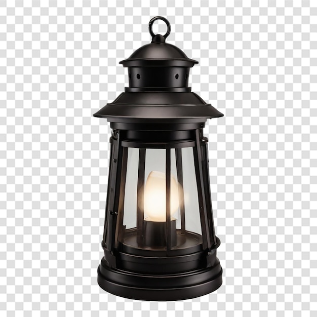 Black lantern isolated transparent background