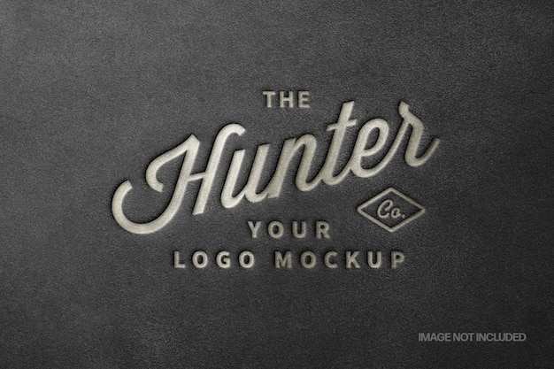 Black leather print logo mockup