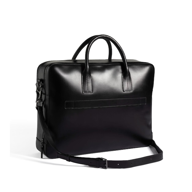 Black leather Smart broker office side bag 3