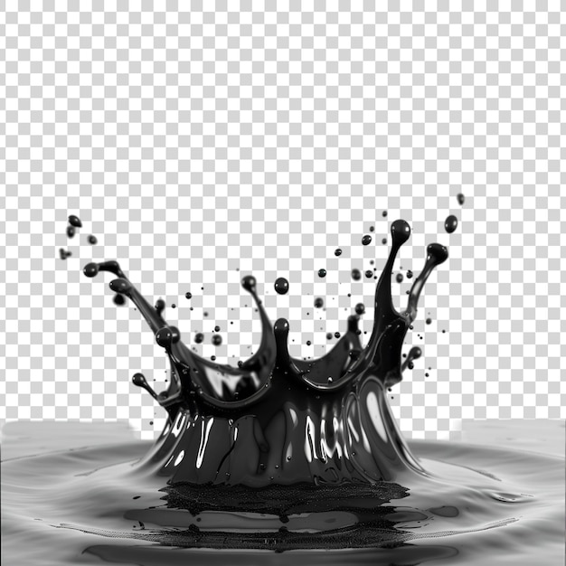 PSD black liquid splash isolated over a transparent background