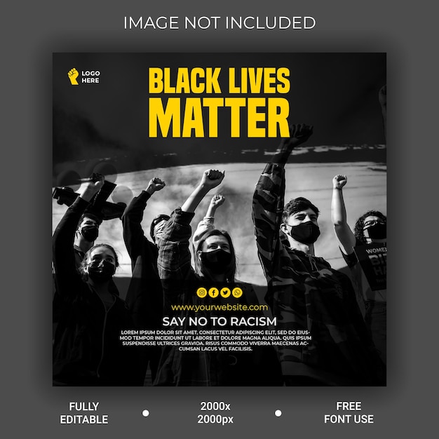 PSD black lives matter social media post template