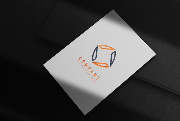 Black logo design logo mockup icon Business card company card with logo illustraion vector