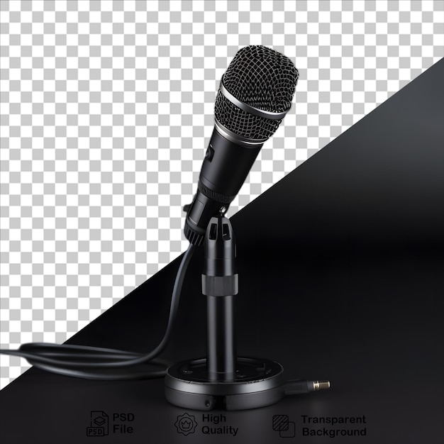 black microphone isolated on transparent background include png file