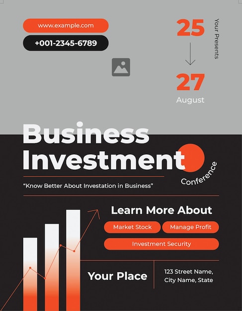 PSD black modern business flyer template