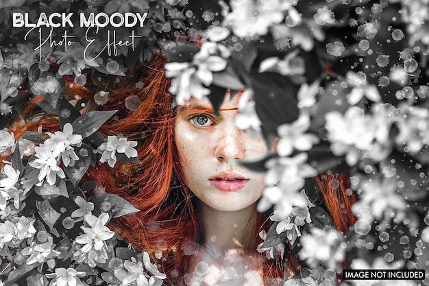 Black moody photo effect template